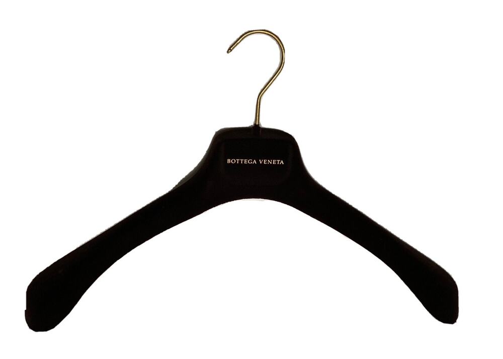 Bottega Veneta Brown Velvet Sweater Hangers with Gold Hardware 15x6x2
